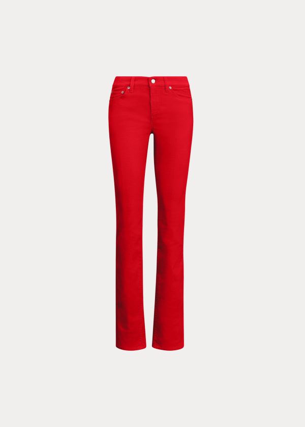Pantalones Ralph Lauren Mujer Rojos - Premier Straight Corduroy - GAZKL1859